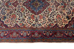 Full view of New Bijar rug from Iran / Persia, 153 × 108 cm in Beige tones