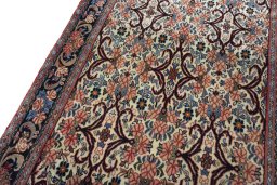 Backside of handmade 2000s Bijar rug showing knot structure and weave density