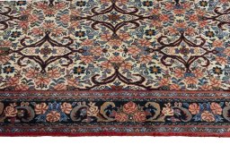 Close-up detail of 2000s Bijar rug from Iran / Persia showing Wool weave