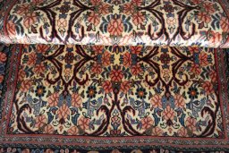 Full view of 2000s Bijar rug from Iran / Persia, 149 × 103 cm in Beige tones