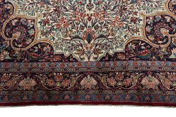 Full view of 1970s Bijar rug from Iran / Persia, 310 × 220 cm in Beige tones