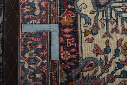 Surface texture of 2000s Bijar rug with natural Wool and intricate pattern