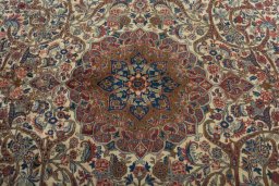 Central medallion detail of 1970s Bijar rug from Iran / Persia