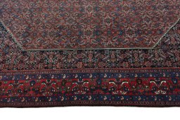 Full view of 1930s Bijar rug from Iran / Persia, 390 × 295 cm in Red tones