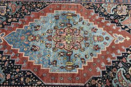 Central medallion detail of 1930s Bijar rug from Iran / Persia