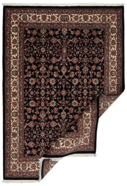 Close-up detail of New Bijar rug from Iran / Persia showing Wool weave