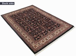 Full view of New Bijar rug from Iran / Persia, 290 × 200 cm in Dark blue tones