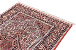 Surface texture of New Bijar rug with natural Wool and intricate pattern