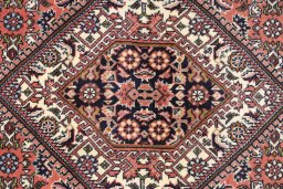 Close-up detail of New Bijar rug from Iran / Persia showing Wool weave