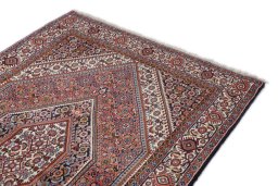 Surface texture of New Bijar rug with natural Wool and intricate pattern
