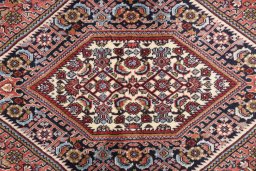 Close-up detail of New Bijar rug from Iran / Persia showing Wool weave
