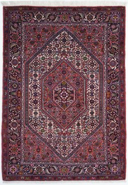 Full view of New Bijar rug from Iran / Persia, 150 × 105 cm in Multi Color tones