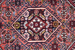 Close-up detail of New Bijar rug from Iran / Persia showing Wool weave