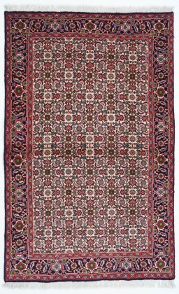 Full view of New Bijar rug from Iran / Persia, 172 × 110 cm in Multi Color tones