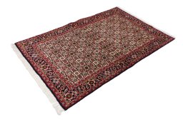 Corner detail of New Bijar rug showing border pattern and Wool pile