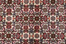 Close-up detail of New Bijar rug from Iran / Persia showing Wool weave