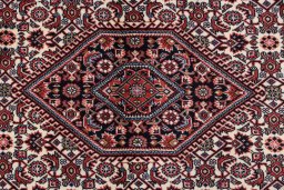 Close-up detail of New Bijar rug from Iran / Persia showing Wool weave