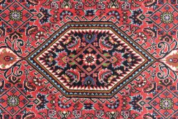 Close-up detail of New Bijar rug from Iran / Persia showing Wool weave