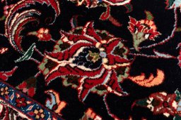 Backside of handmade 2020s Bijar rug showing knot structure and weave density