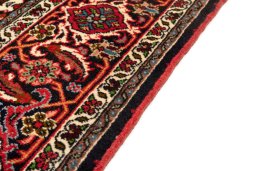Close-up detail of 2020s Bijar rug from Iran / Persia showing Wool weave
