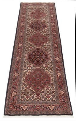 Close-up detail of New Bijar rug from Iran / Persia showing Wool weave