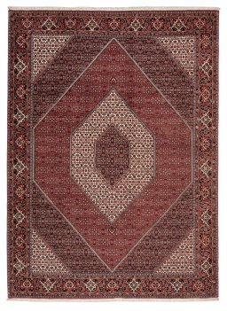 Full view of New Bijar rug from Iran / Persia, 350 × 256 cm in Multi Color tones