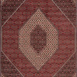 Surface texture of New Bijar rug with natural Wool and intricate pattern