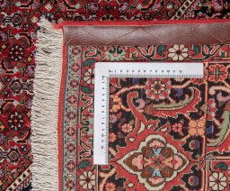 Close-up detail of New Bijar rug from Iran / Persia showing Wool weave