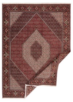 Full view of New Bijar rug from Iran / Persia, 350 × 256 cm in Multi Color tones