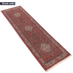 Close-up detail of New Bijar rug from Iran / Persia showing Wool weave