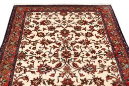 Full view of 2019s Bijar rug from Iran / Persia, 206 × 102 cm in Beige tones