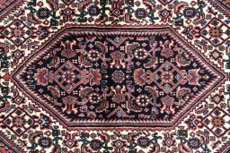 Close-up detail of New Bijar rug from Iran / Persia showing Wool weave
