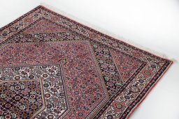 Surface texture of New Bijar rug with natural Wool and intricate pattern