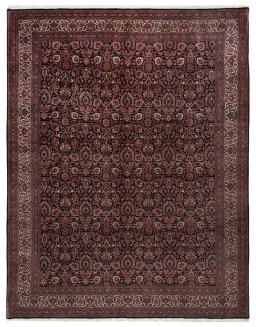 Full view of New Bijar rug from Iran / Persia, 392 × 306 cm in Multi Color tones