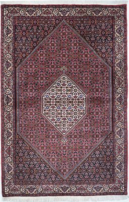 Full view of New Bijar rug from Iran / Persia, 177 × 117 cm in Multi Color tones