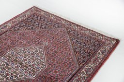 Surface texture of New Bijar rug with natural Wool and intricate pattern