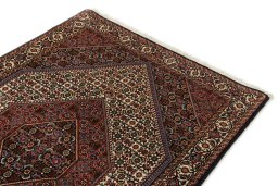 Surface texture of New Bijar rug with natural Wool and intricate pattern