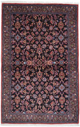 Full view of New Bijar rug from Iran / Persia, 182 × 112 cm in Black tones