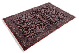 Close-up detail of New Bijar rug from Iran / Persia showing Wool weave