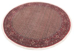 Corner detail of New Bijar rug showing border pattern and Wool pile