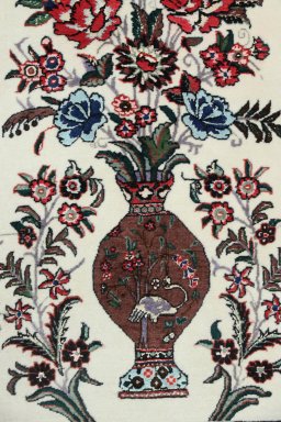 Close-up detail of New Bijar rug from Iran / Persia showing Wool weave