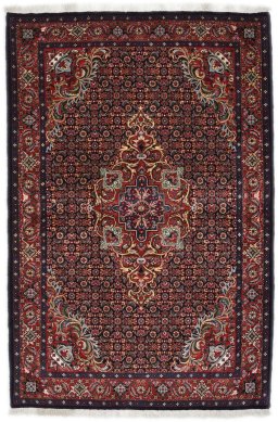 Full view of New Bijar rug from Iran / Persia, 170 × 113 cm in Multi Color tones