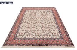 Corner detail of New Bijar rug showing border pattern and Wool pile
