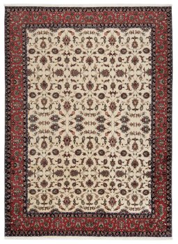 Full view of New Bijar rug from Iran / Persia, 340 × 253 cm in Beige tones
