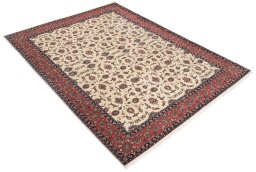 Close-up detail of New Bijar rug from Iran / Persia showing Wool weave