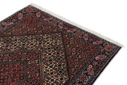 Surface texture of New Bijar rug with natural Wool and intricate pattern