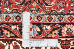 Backside of handmade New Bijar rug showing knot structure and weave density