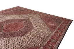 Surface texture of New Bijar rug with natural Wool and intricate pattern