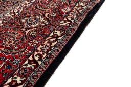 Close-up detail of New Bijar rug from Iran / Persia showing Wool weave