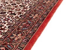 Close-up detail of New Bijar rug from Iran / Persia showing Wool weave